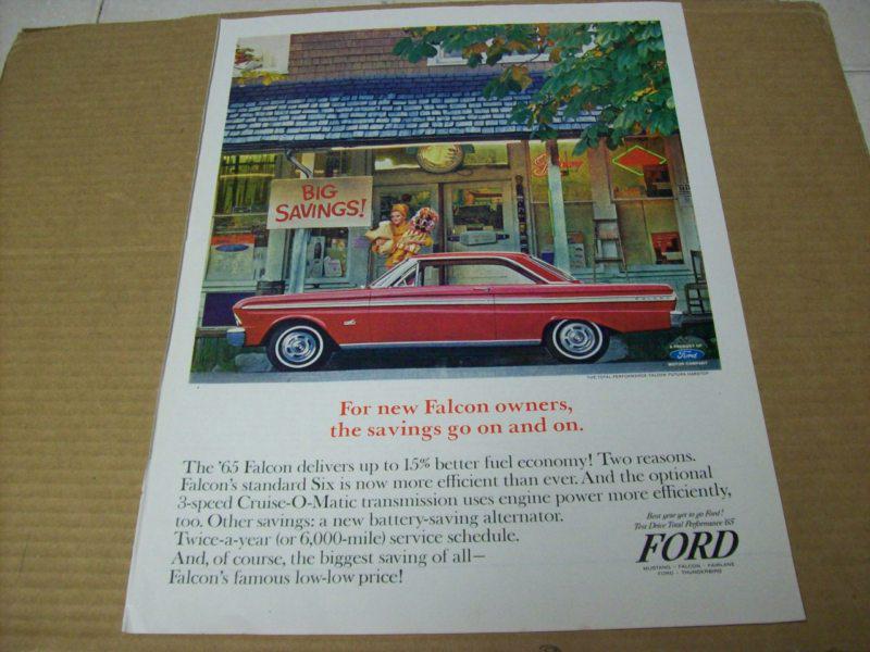 1965 ford falcon futura hardtop  advertisement, vintage ad