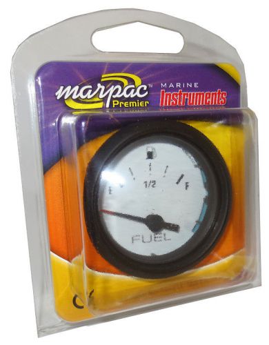 Marpac marine boat fuel gauge - white with black bezel - 7-2025