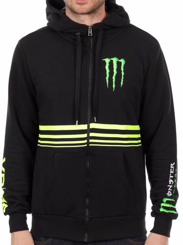 Valentino rossi vr46 fans hoodie original motogp black monster energy striped