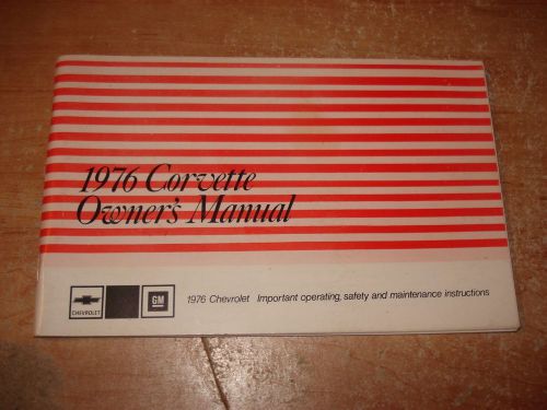 1976 chevy corvette owners manual glove box book