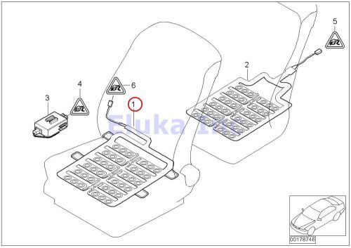Bmw genuine seat sensor mat for seat belt/srs system front left right e65 e66
