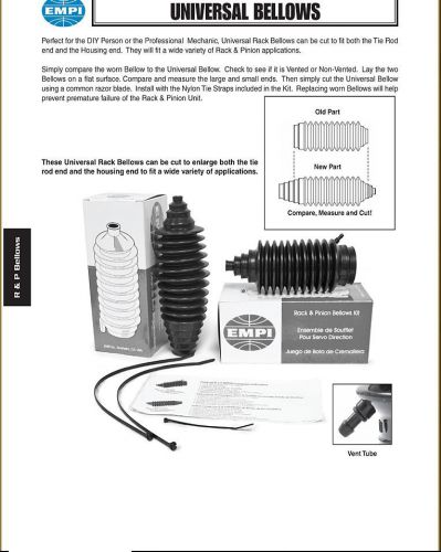 Universal rack &amp; pinion boot kit non vented empi bellow boots cut to fit