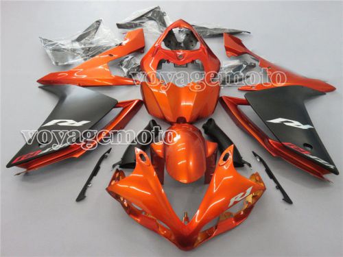 Orange black injection molded bodywork fairing fit for yamaha 2007 2008 yzf r1 #