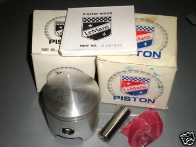 Nos yamaha 1974-80 et440 piston kit std 09-671