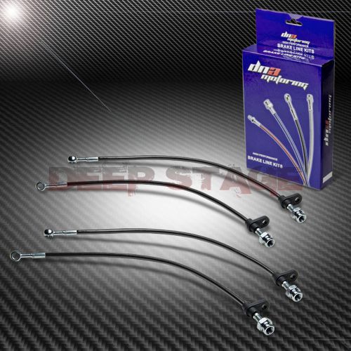 Stainless ss braided hose racing brake line 98-02 accord cg1-cg3/cg5  disc black