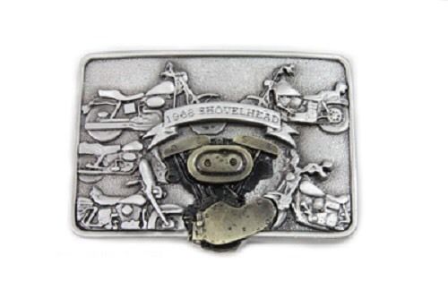 Shovelhead genny panshovel harley apparel belt buckle pewter 1966-69