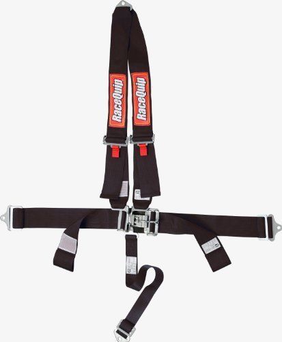 Racequip 713003 black sfi 16.1 latch and link 4-point safety harness set with si