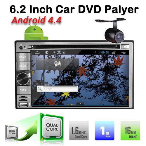 Quad core android 4.4 car dvd player 2din gps navi stereo with mirrorlink+camera