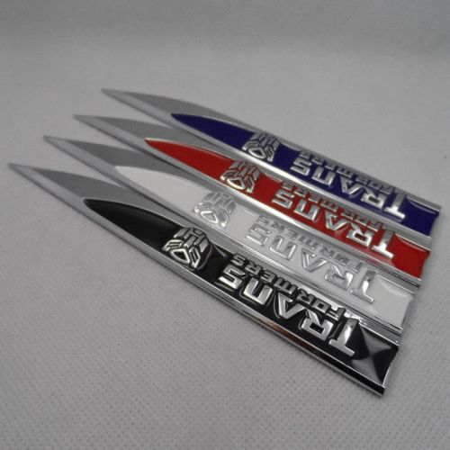 Car trunk badge emblem  side metal sticker transformers autobot 2pcs set