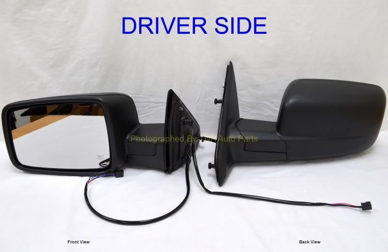 Left - power, heated outside side view mirror 2009-2012 dodge ram 1500 pickup