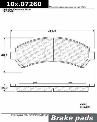 Centric 106.07260 brake pad or shoe, front