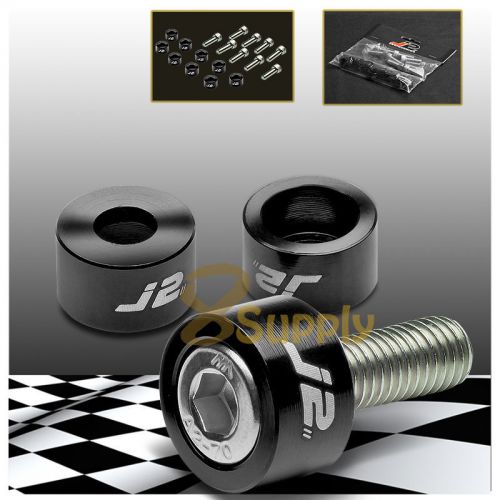 Black j2 aluminum jdm header manifold cup washer+bolt kit accord cg prelude bb