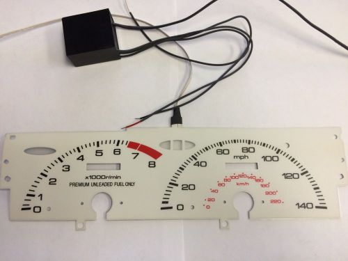 92-96 honda prelude si manual el indiglow glow gauges. white face