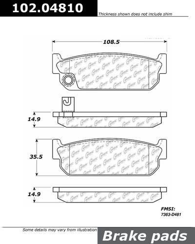 Centric 102.04810 brake pad or shoe, rear-c-tek metallic brake pads