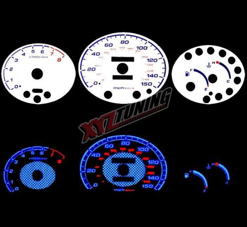 Blue reverse el indiglo glow white gauge dash face for 97-99 tiburon base/fx