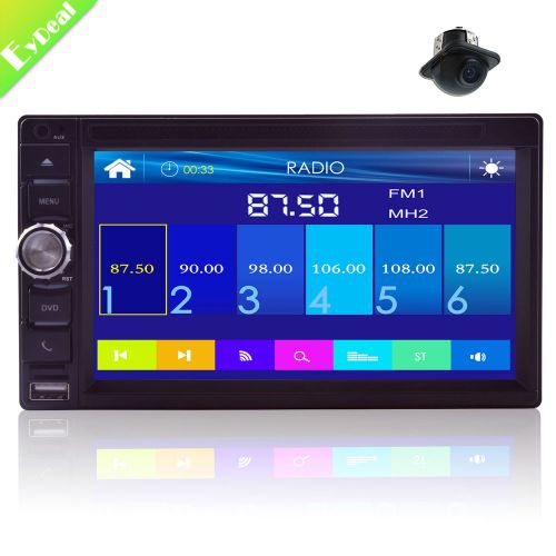 6.5&#034; double 2din hd in dash stereo car cd dvd player bluetooth touch screen+cam