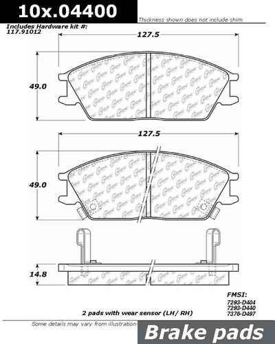 Centric 105.04400 brake pad or shoe, front-posi-quiet ceramic w/shims & hardware