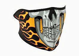 Zan headgear adult burning skull half face mask wnfm061h