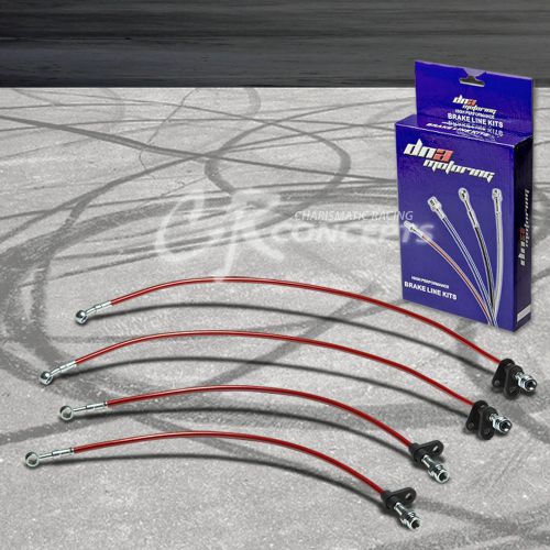 High performance stainless steel braided brake line 88-91 prelude ba3-7 b20 red