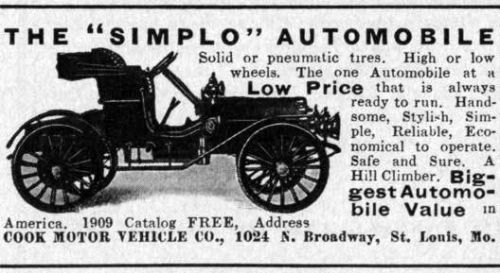 Simplo 1909 - simplo ad - the simplo automobile