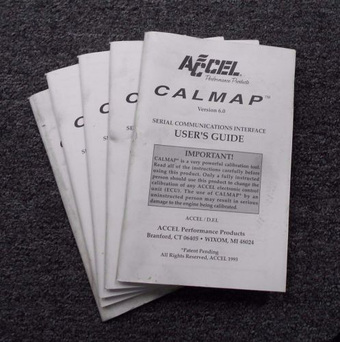 Original accel-factory calmap 104 page instruction booklet/barn-find!