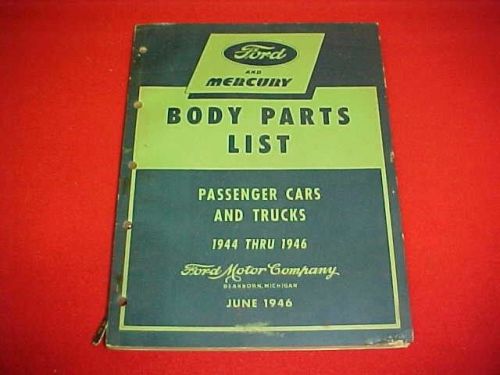 1944 1945 1946 mercury ford car truck nos body parts list catalog book 44 45 46