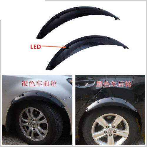 2x led car fender flares arch wheel eyebrow protector abs sticker with led lamp