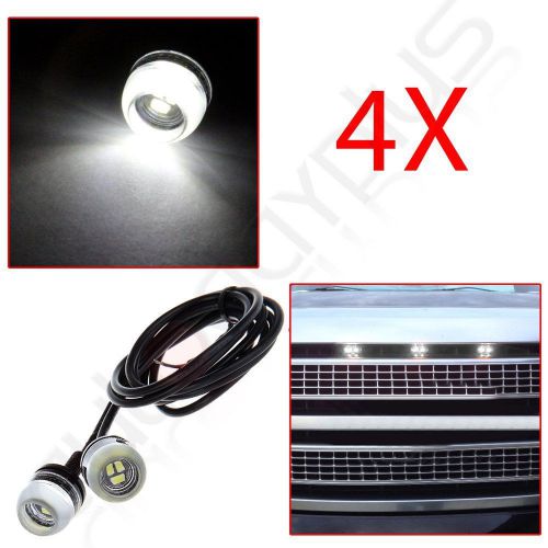 4pcs 18mm 6000k ee-epistar-5730-3smd white eagle grille signal fog led light 12v