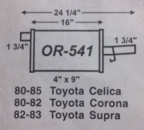 Imco or 541 muffler for 1980-85 toyota celica, 80-82 corona, and 82-83 supra