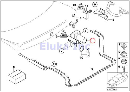 Bmw genuine trunk lid hydraulic unit e65 e66