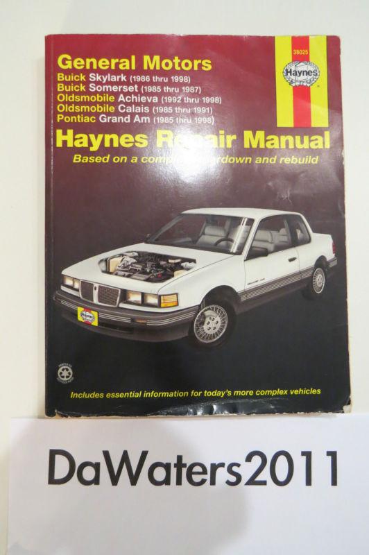 Haynes general motors buick, oldsmobile, pontiac, 1985-98 repair manual 38025