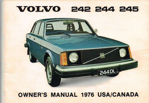 1976 volvo 242 / 244 / 245 owner&#039;s glove box manual; dl, (us / canada)