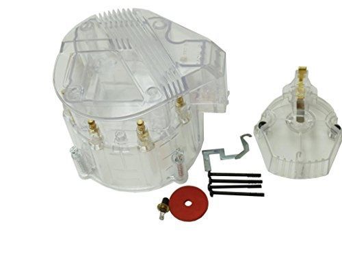 Demotor hei distributor clear cap for sbc bbc chevy hei v8 50k 65k distributor