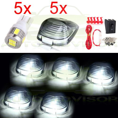 5pcs xenon white led smoke cab marker clearance light assembly for ford pickup