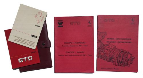 Ferrari 288 gto owner manual, sales &amp; service, red pouch, shop manuals, key