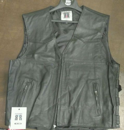 River road plains leather vest men 50