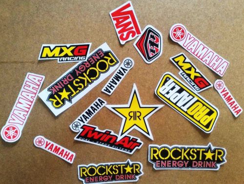 Motocross racing rally dakar car bike  helmet star stickers 16 pcs.