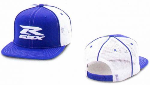 Suzuki gsxr blue &amp; white embroidered trucker hat 990a0-17132