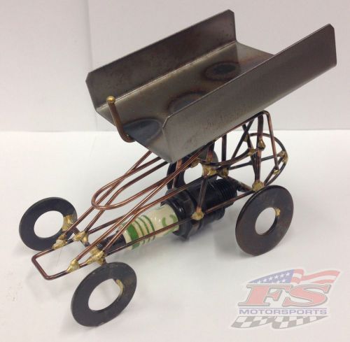 Winged sprint car business card holder- unique metal / spark plug art