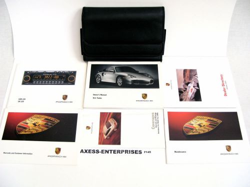 01 2001 porsche 996 911 turbo 6 speed + tiptronic owners manuals pouch set f145