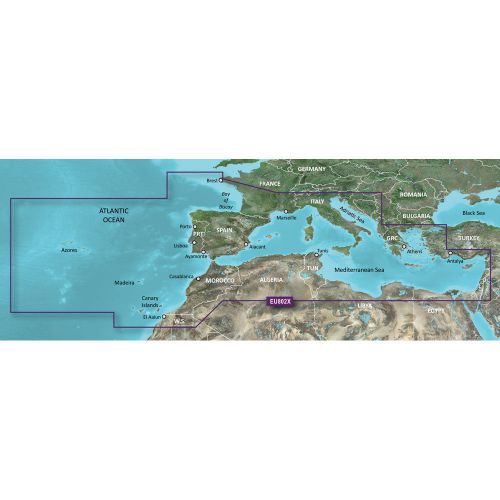 New garmin bluechart&amp;reg; g2 - heu802x - mediterranean sea &amp; iberian peninsula -