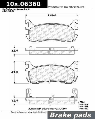 Centric 106.06360 brake pad or shoe, rear