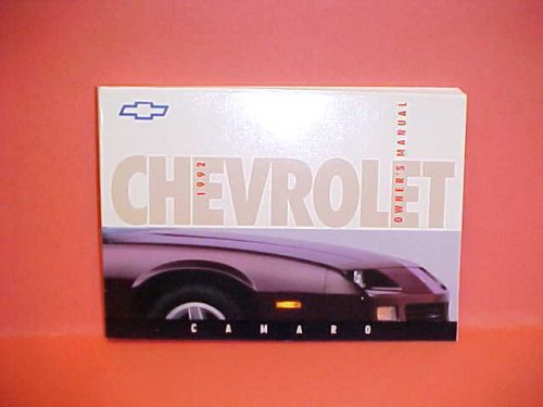 1992 chevy camaro original new owners manual service guide book 92 factory oem