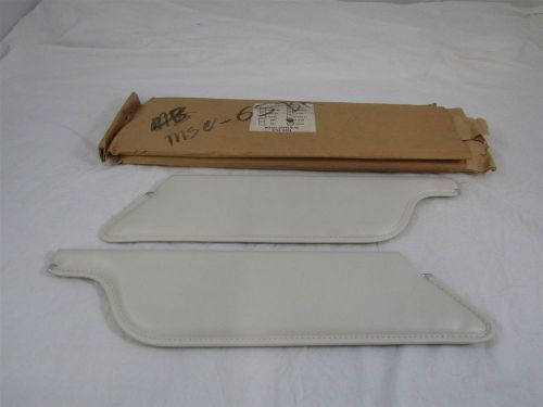 Set of 2 white padded sun visors 1965-1966 mustang new