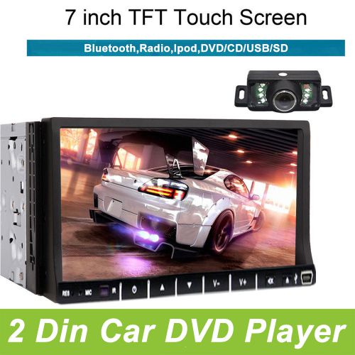 7&#034; hd double 2 din car stereo radio dvd player bluetooth ipod tv+rearview camera