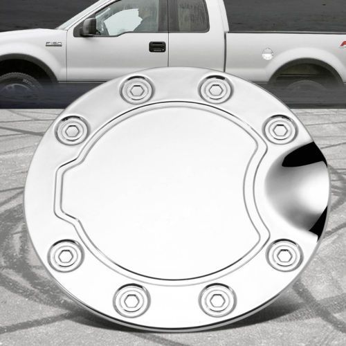 Car chrome mirror finish gas fuel filler door cap cover lid for 2015 ford f-150