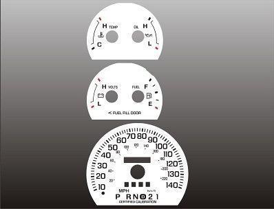 1998-2005 crown victoria 140 mph p71 instrument cluster white face gauges 98-05