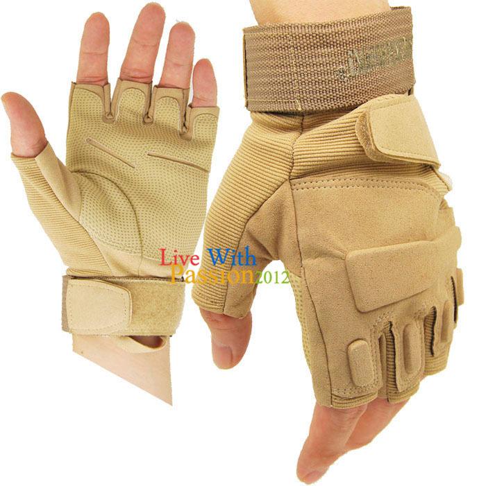 Outdoor sports black hawk military tactical hunting riding sand gloves size m