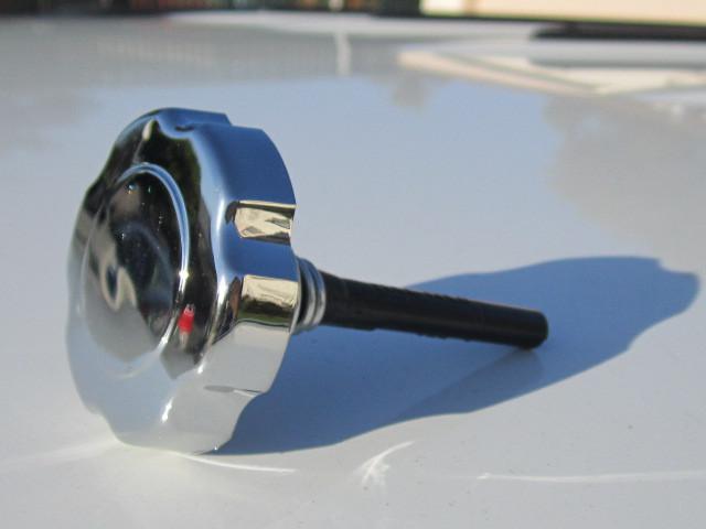 New chrome plated power steering resevoir designed cap and measuring stick