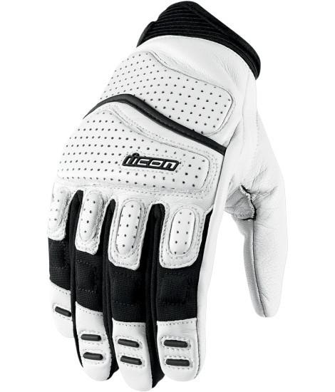 Icon superduty 2 mens leather motorcycle gloves white s sm small